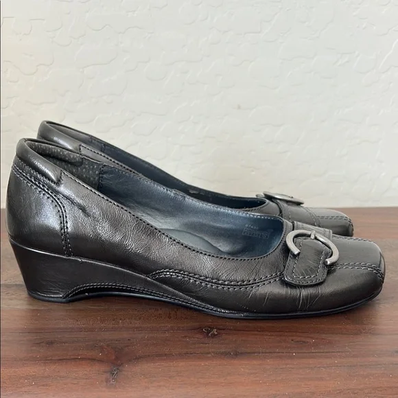 Josef Seibel | Shoes | Josef Seibel Dark Gray Leather Wedge Shoes With  Comfort And Style 8 | Poshmark